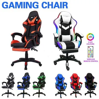 Gaming Chair Racing Computer PC Office Seat Reclining Footrest • $107.10