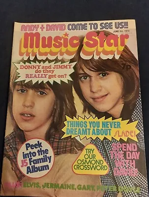 Rare MUSIC STAR Magazine 9 JUNE 1973 Andy & David Glitter Jacksons Osmonds Slade • £15