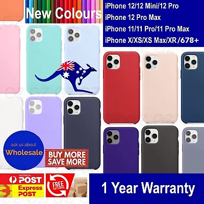 $9.45 • Buy Premium Silicone Case Cover For IPhone XS MAX X XR 7 8 6 Plus Screen Protector