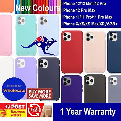 $9.45 • Buy Premium Silicone Case Cover For IPhone XS MAX X XR 7 8 6 Plus Screen Protector