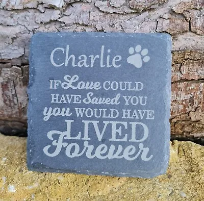 Personalised Slate Memorial Plaque Pet Grave Marker Stone Cat Dog Memory • £6.99