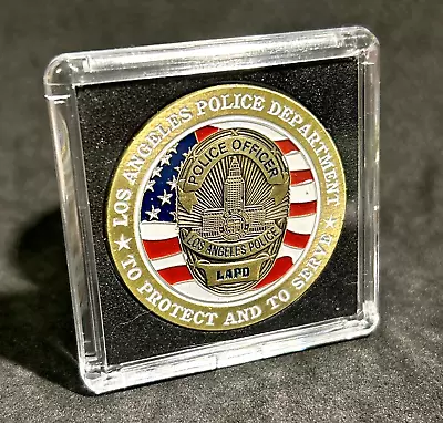 LOS ANGELES LAPD POLICE GOLD FINISH DEPARTMENT Challenge Coin 40mm W CASE! • $9.60