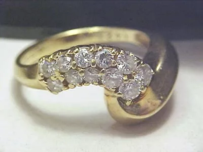 Designer Jose Hess Wave Ring 1 Cttw Rbc  High Quality 14kt Yellow Gold  • $899