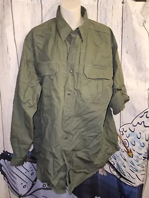 Men's Large 100% Cotton Green Adjustable Sleeve Button-Up Top By 5.11 Tactical  • $6.40