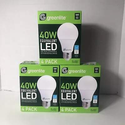 12 Light Bulbs Greenlite 6W (40 Watt LED Equivalent) LED Bulb 3000k NON-DIMMABLE • $15