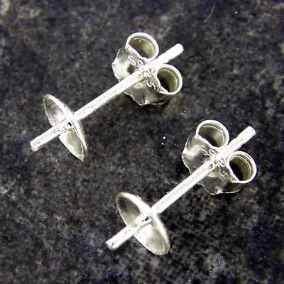 925 Sterling Silver Bowl Stud Earring Posts Findings Jewellery Making Craft SE5 • £2.50