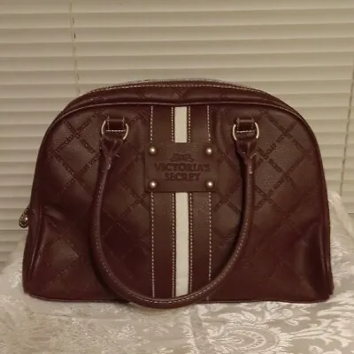 Vintage Victoria Secret Burgundy Tote Handbag Purse Makeup Travel Bag • $54.71