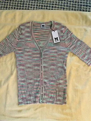 NWT Missoni Elbow Length Sleeves V-neck Button Top Women Size 46 Italy -US Med/L • $90