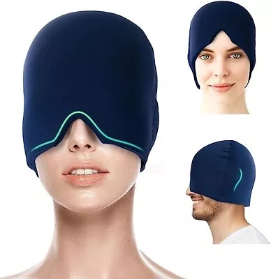 Migrane Relief Head Ice Wrap Reusable Hot Cold Therapy Headache Hat Ice Wrap • £18.95