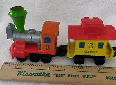 FIRST WHEELS Train Engine And Car Yellow #3 Mattel 1980 Preschool Train Set  • $8.50