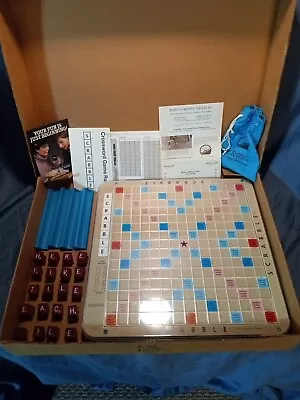 Vintage Scrabble Deluxe Edition On Rotating Turntable 1970s Era • $59.88