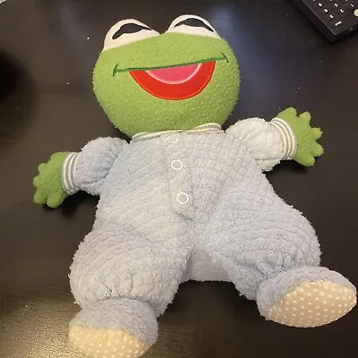 EDEN Muppet Babies Plush Kermit The Frog Doll Blue Pajamas With TAG Jim Henson • $12