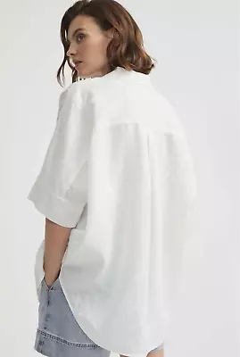 $39 • Buy WITCHERY White Organic Linen Oversized Shirt 12