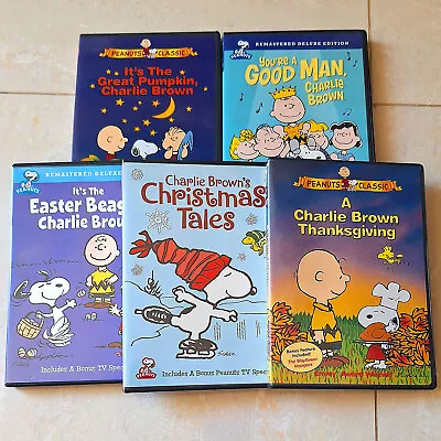 Peanuts Charlie Brown (5 DVD Lot) Great Pumpkin Thanksgiving Easter Beagle Etc • $8.45