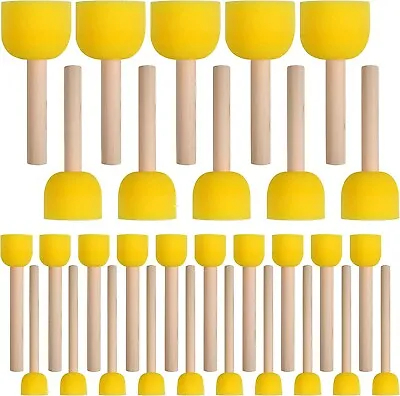$9.99 • Buy 30 Pcs Round Sponges Brush Set For Painting Kids Arts And Crafts 4 Sizes