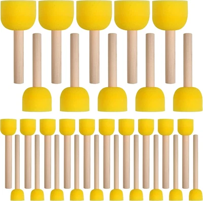 $9.99 • Buy 30 Pcs Round Sponges Brush Set For Painting Kids Arts And Crafts 4 Sizes