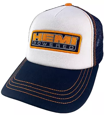 Dodge Hemi Powered Mopar Trucker Hat SnapBack Men's Black Orange Cap OSFA New • $11.98