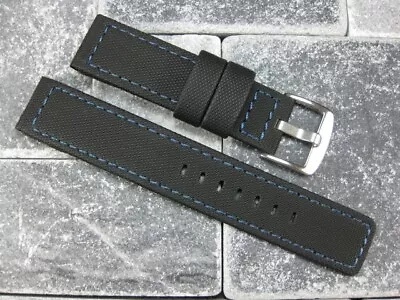 20mm PVC Rubber Band Black Diver Watch Strap For OMEGA MARATAC Blue XL L X1 • $33.47