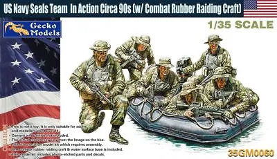 Gecko Models 1/35 US Navy Seals Team In Action Circa 90s (w/t Combat Rubber R... • £24.48