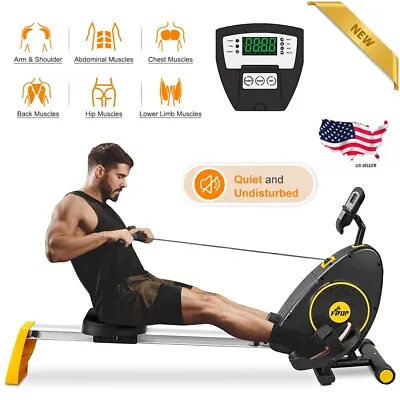 Fitness Magnetic Rowing Machine Rower With LCD Monitor • $174.99