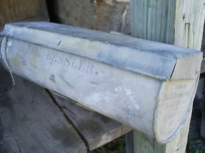 Antique Galvanized Metal Rural Mailbox  THE HESSLER  Pat.d 1902 New York  RARE  • $245