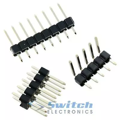 2 To 40 Way - 2.54mm 0.1  Male Pin Header / Single Double Row PCB Connector • £2.59