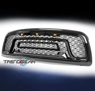 $199.95 • Buy For 2009-2012 Dodge Ram 1500 Hood Upper Grille Grill Shell W/Lights Glossy Black