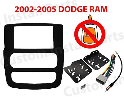 $19.89 • Buy Stereo Radio Double Din Install Black Dash Kit Fits 2002-2005 Dodge Ram Truck 