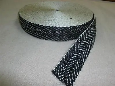 8 Metre Lengths Of BLACK & WHITE 2  UPHOLSTERY WEBBING For Seats & Furniture • £7.45