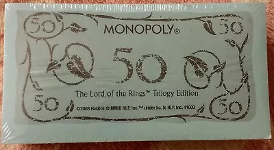 Lord Of The Rings Trilogy Edition Full Set Of Monopoly Money - New & Sealed • £5