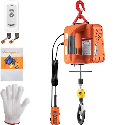 VEVOR 3-in-1 1100LBS Portable Electric Hoist Winch 25ft Lifting Hoist Steel Rope • $130.99