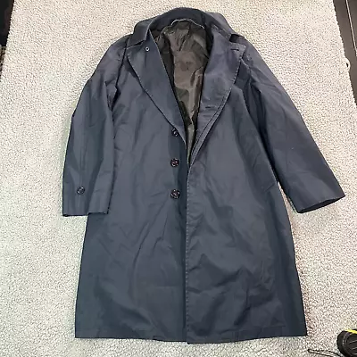 Vintage Trench Coat Jacket Men's Navy Blue Rain Overcoat Size 38 • $25.99