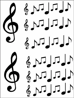 Music Notes Treble Clef Musical Edible Printed Cake Topper Kit Wafer Or Icing • £4.72