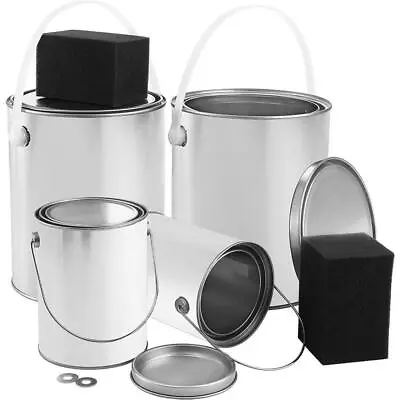 Dyiom Paint Buckets 1-Gal Multipurpose Durable Sealable Metal W/ Lid In Silver • $98.88