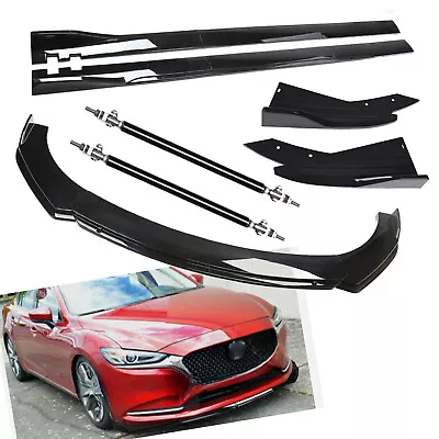 For Mazda 3 6 Front Bumper Lip Splitter Spoiler Side Skirt Strut Rod Body Kits • $149.99