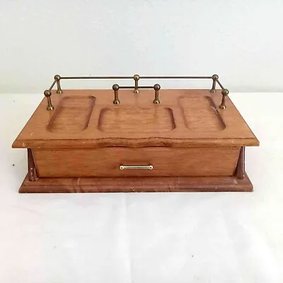 Vintage Gunther Mele Jewelry Valet For Men Light Brown Jewelry Box With Drawer • $25