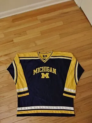 Michigan Wolverines NCAA Vintage LK Apparel Youth Hockey Jersey Size XL (18-20) • $44.99