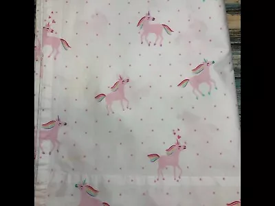 Pottery Barn Kids Pink Rainbow Unicorn Dots TODDLER Flat Sheet PBK  • $16