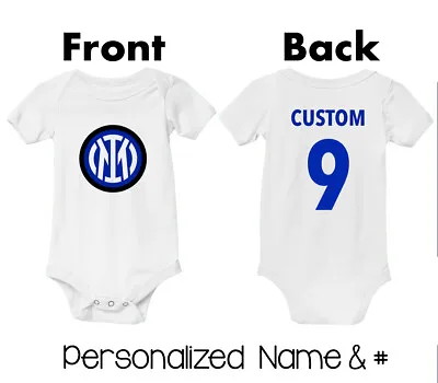Inter Milan Custom Name Infant Football Baby Newborn Jersey Kids Soccer Bodysuit • $19.95