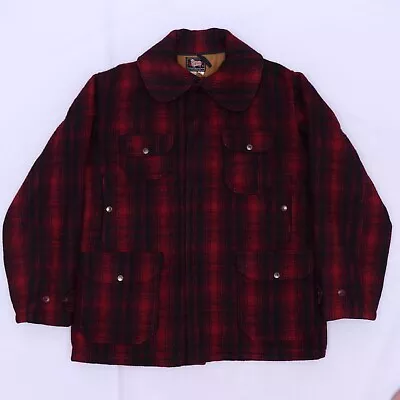 C5380 VTG Woolrich Men's Mackinaw Buffalo Plaid Wool Coat Jacket Size 42 • $29.99