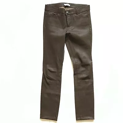 Vince Five Pocket Lamb Leather Pants Womens 2 Brown Slim Fit Legging V2900-20656 • $229.74