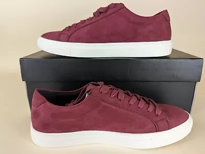 Alfani Grayson Lace Up Casual Sneakers Mens 8 M Burgundy Faux Suede Shoes NWB • $31.49