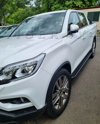 $359 • Buy (XRB8) Full Black Running Board Side Steps For SsangYong Musso SWB/LWB/XLV 18-23