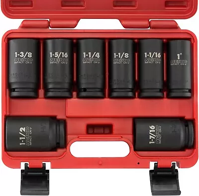 02461A 3/4 Inch Drive Impact Socket Set SAE 1” To 1-1/2” 8 PC Deep/Jumbo Sock • $62.09