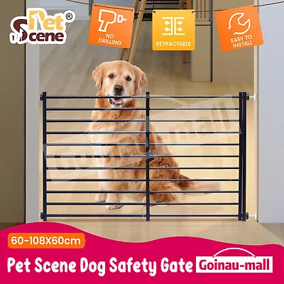 Pet Dog Safety Gate Cat Fence Guard Security Enclosure Retractable 60cm High • $44.90