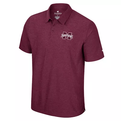 Men's Colosseum COPS11578-MSU Mississippi State Skynet Maroon Short Sleeve Polo • $41.99