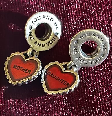 Pandora ALE - Mother-Daughter Red Heart❤️Charms (2)  S925 • $24.50