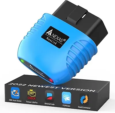 NEXAS NexLink Bluetooth 5.0 OBDII Scanner For IPhone Android Windows Code Reader • £24.95