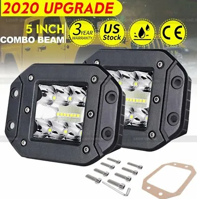 2X 5 Flush Mount LED Cube Pods Light Backup Reverse Front Rear Bumper Fog Lights • $22.99