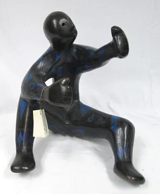 Signed Manuel Felguerez Mid Century Ceramic Sculpture Seated Man The Harp Player • $459.99